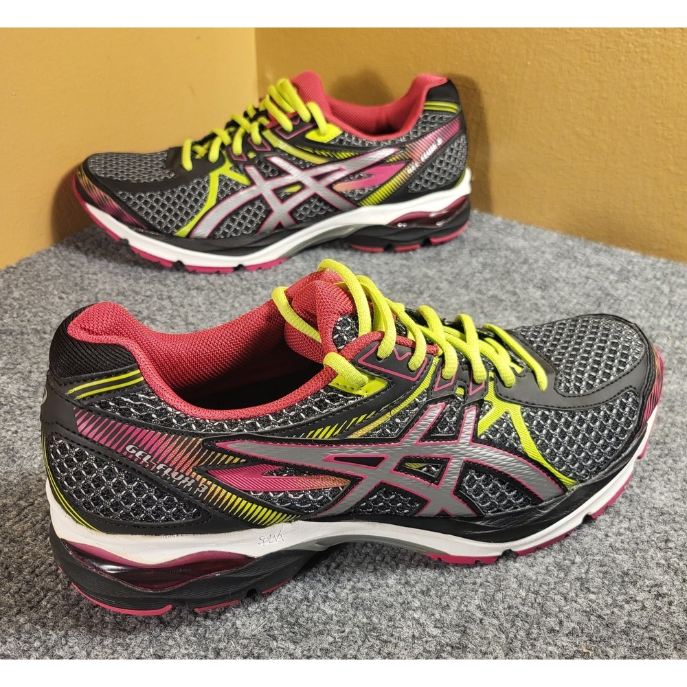 Asics Women's Gel-Flux 3 Running Shoes (T664N) Gray/Pink/Neon Green Size 11 - Picture 8 of 8